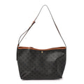 Celine Triomphe Canvas Calfskin Shopper Tote Tan