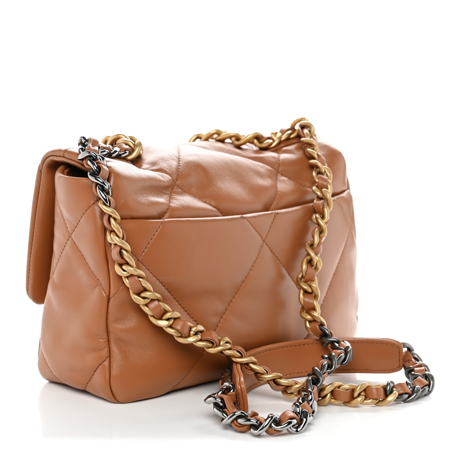 Chanel Lambskin Quilted Medium Chanel 19 Flap Brown