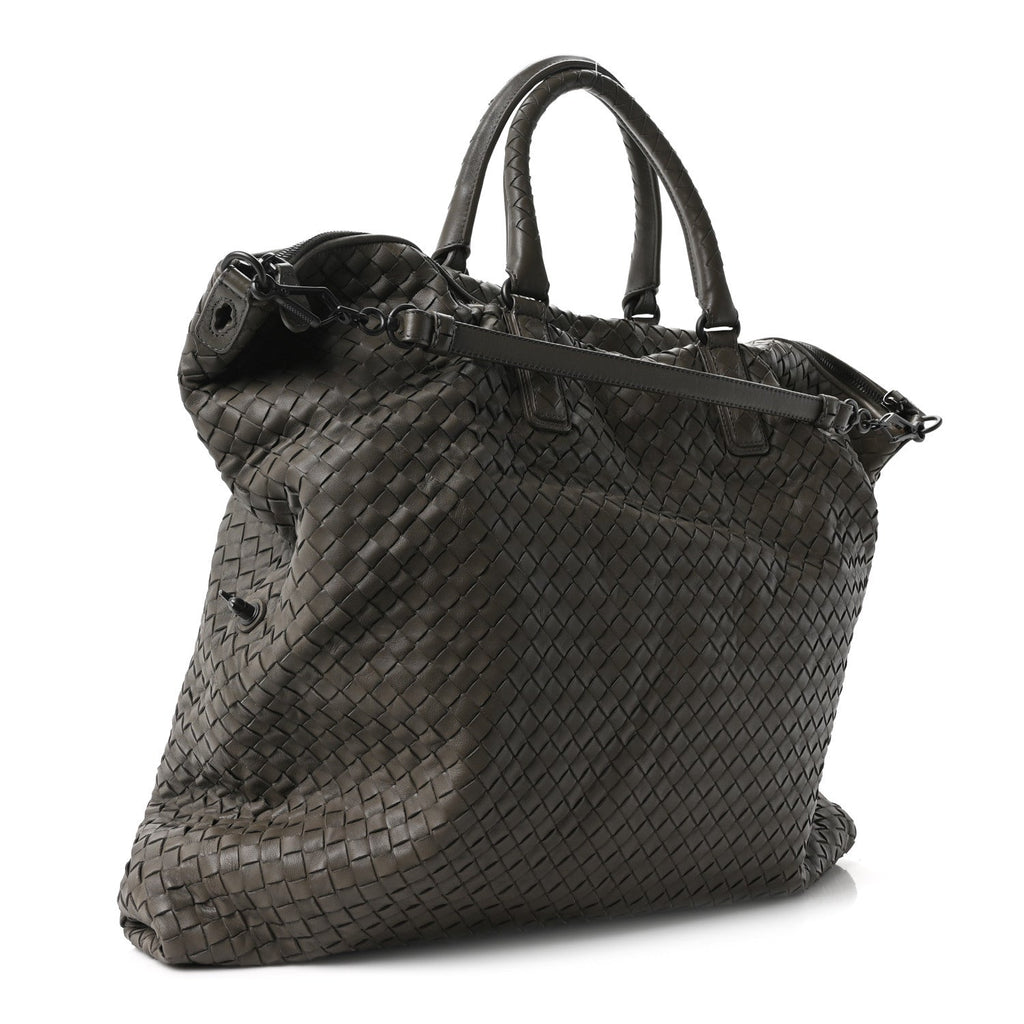 Bottega Veneta Nappa Intrecciato Maxi Convertible Tote Grey
