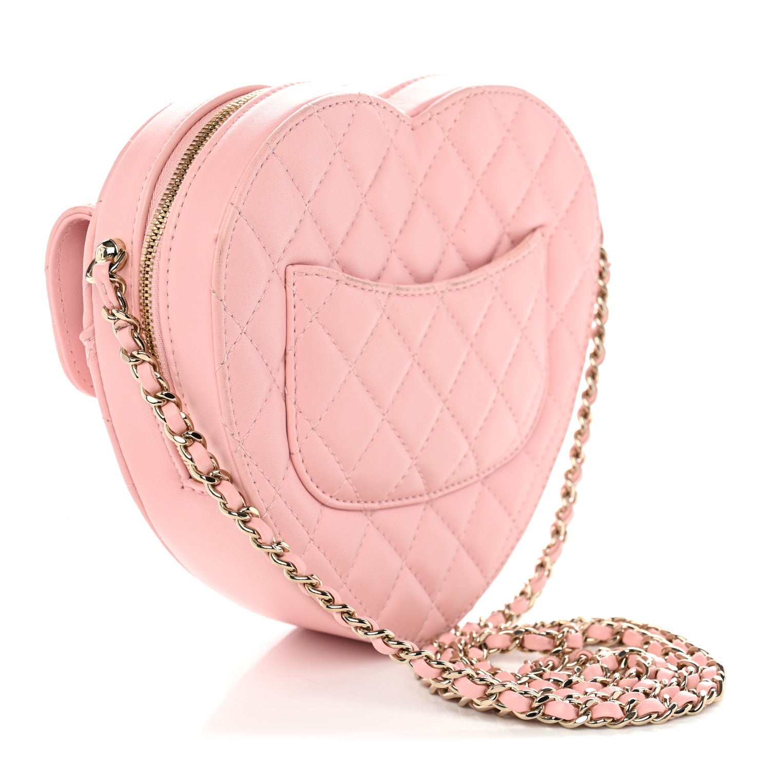 Chanel Lambskin Quilted Large CC In Love Heart Bag Light Pink