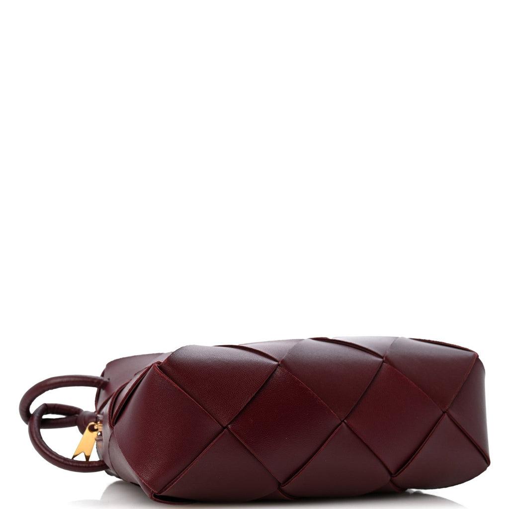 Bottega Veneta Lambskin Maxi Intrecciato Small Cassette Camera Bag Barolo