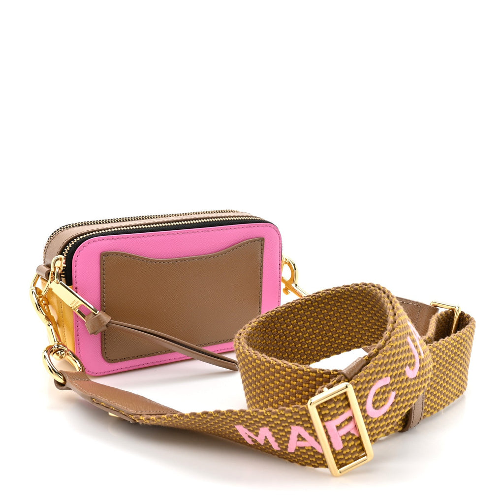Saffiano Small Snapshot Camera Bag Pink Multicolor