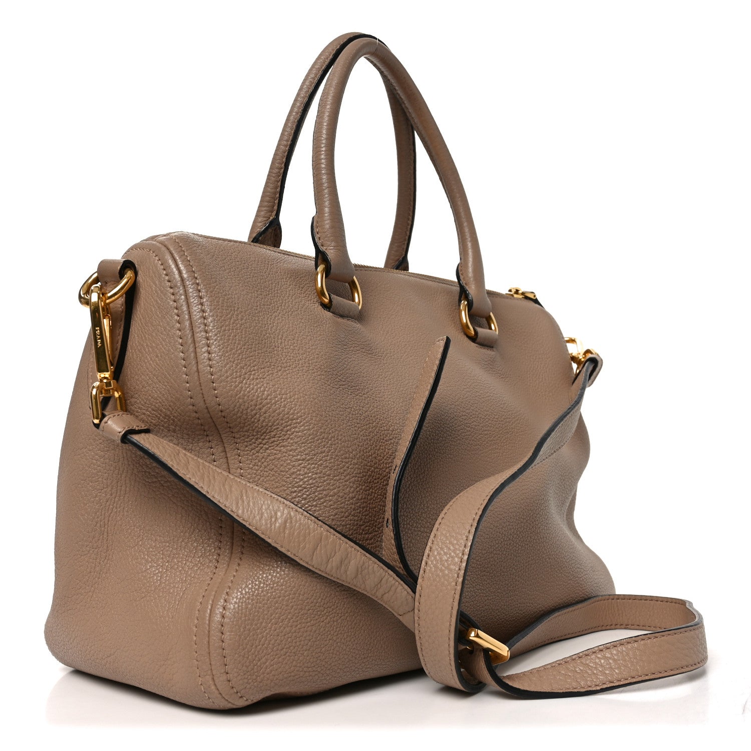 Prada Vitello Phenix Shoulder Bag Cammeo
