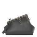 Fendi Shiny Nappa Snakeskin Small Fendi First Anthracite Asfalto