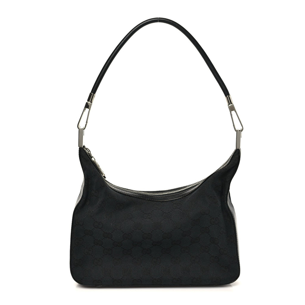 Gucci Monogram GG Clasp Hobo Black