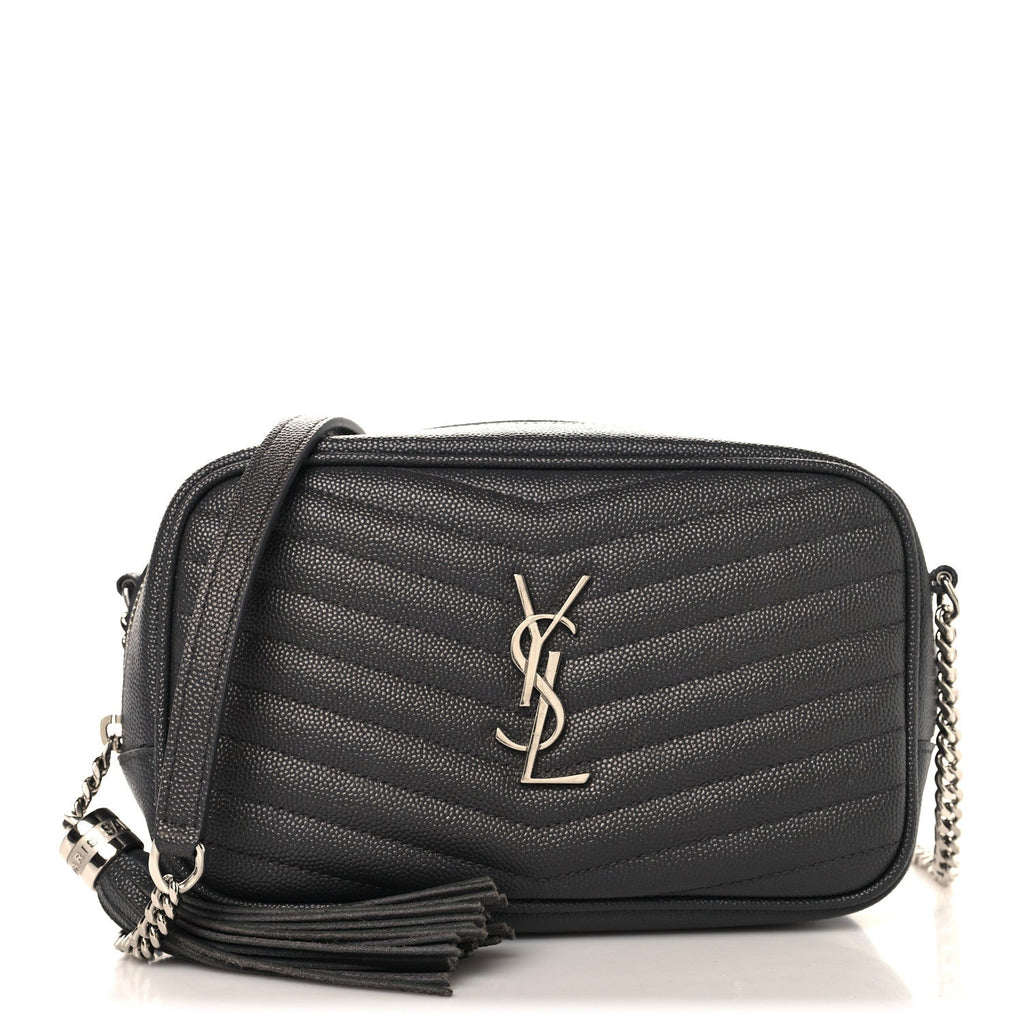 Saint Laurent Grain De Poudre Matelasse Monogram Mini Lou Camera Bag Asphalt