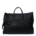 Gucci Grained Calfskin Logo Embossed Large Tote Black