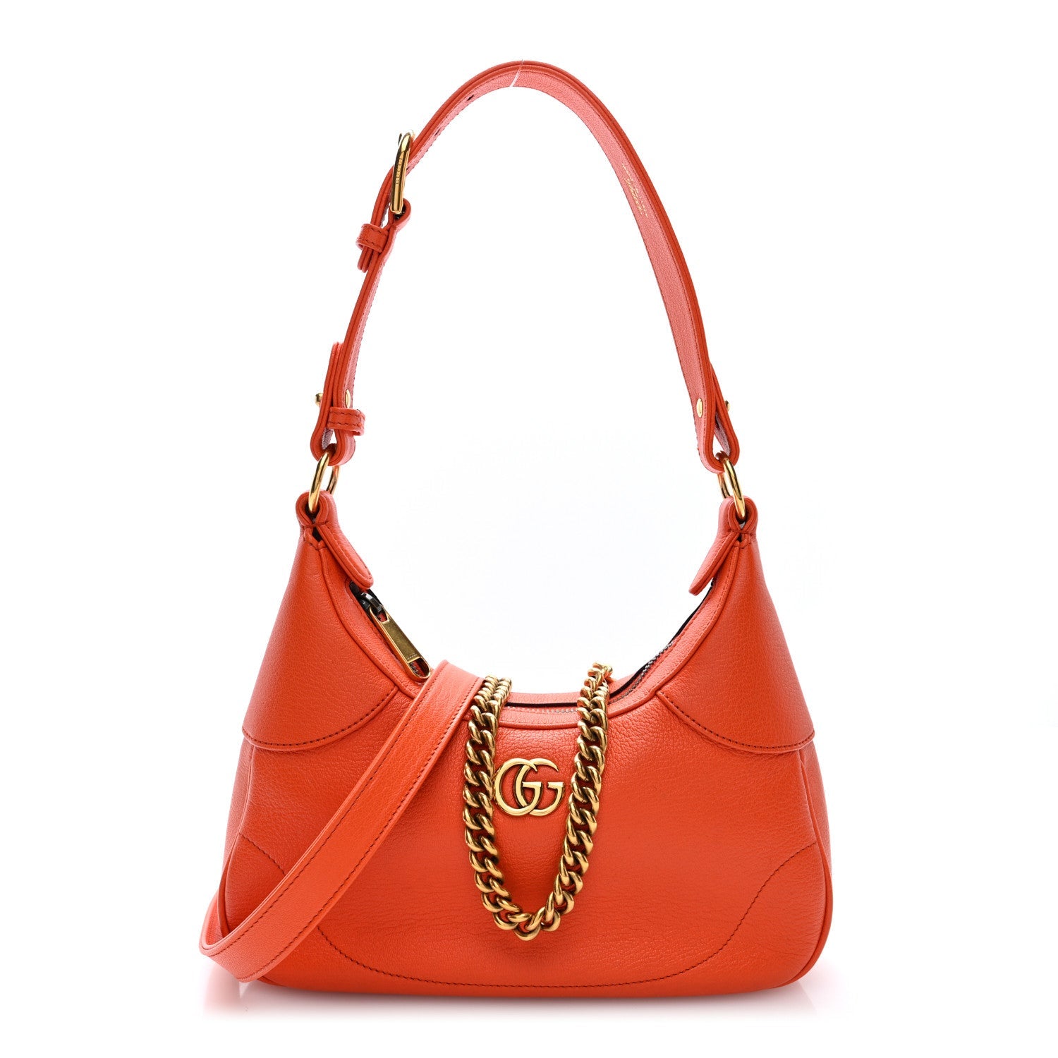 Gucci Goatskin Small Aphrodite Shoulder Bag Deep Orange