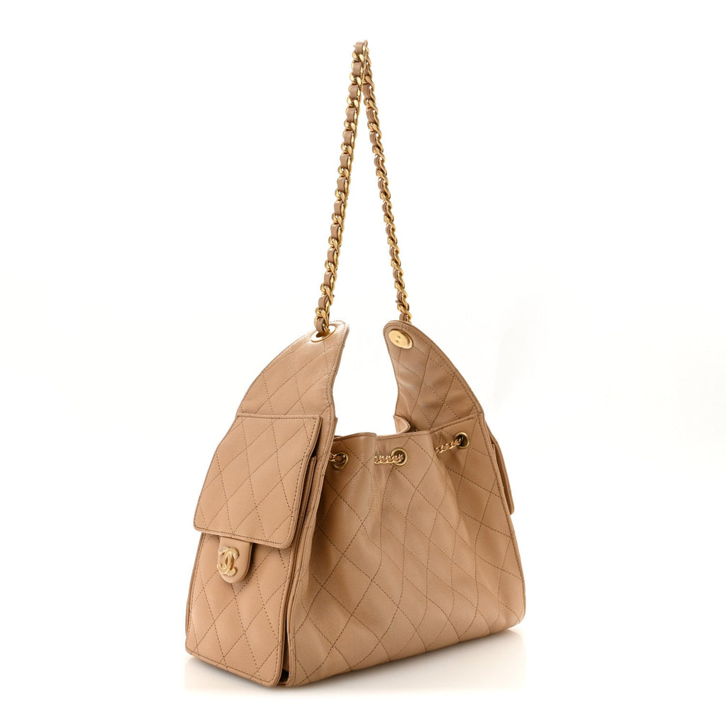 Chanel Caviar Quilted Small Chanel 25 Handbag Beige