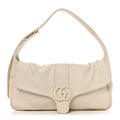 Gucci Goatskin Small GG Monochrome Aphrodite Shoulder Bag Mystic White