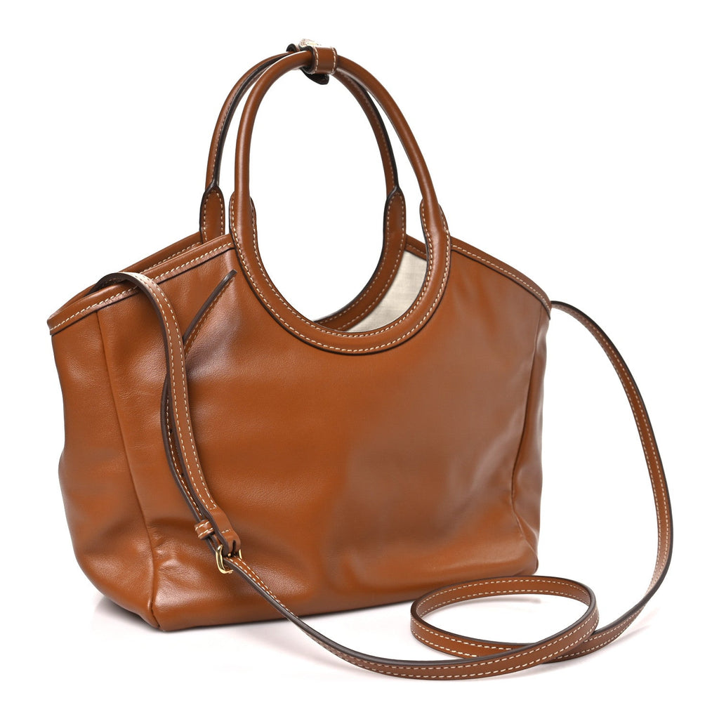 Miu Miu Soft Calf Softy Small Ivy Tote Bag Caramel side view
