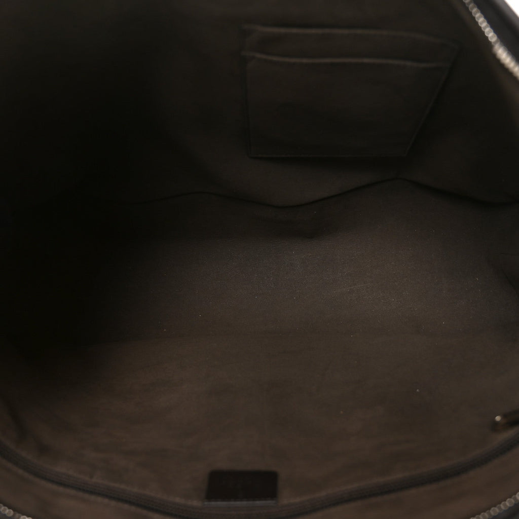 Gucci GG Supreme Monogram Medium Zippered Tote Dark Brown