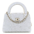 Chanel Sequin Nano Kelly Shopper White