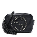 Gucci Pebbled Calfskin Studded Small Soho Disco Bag Black