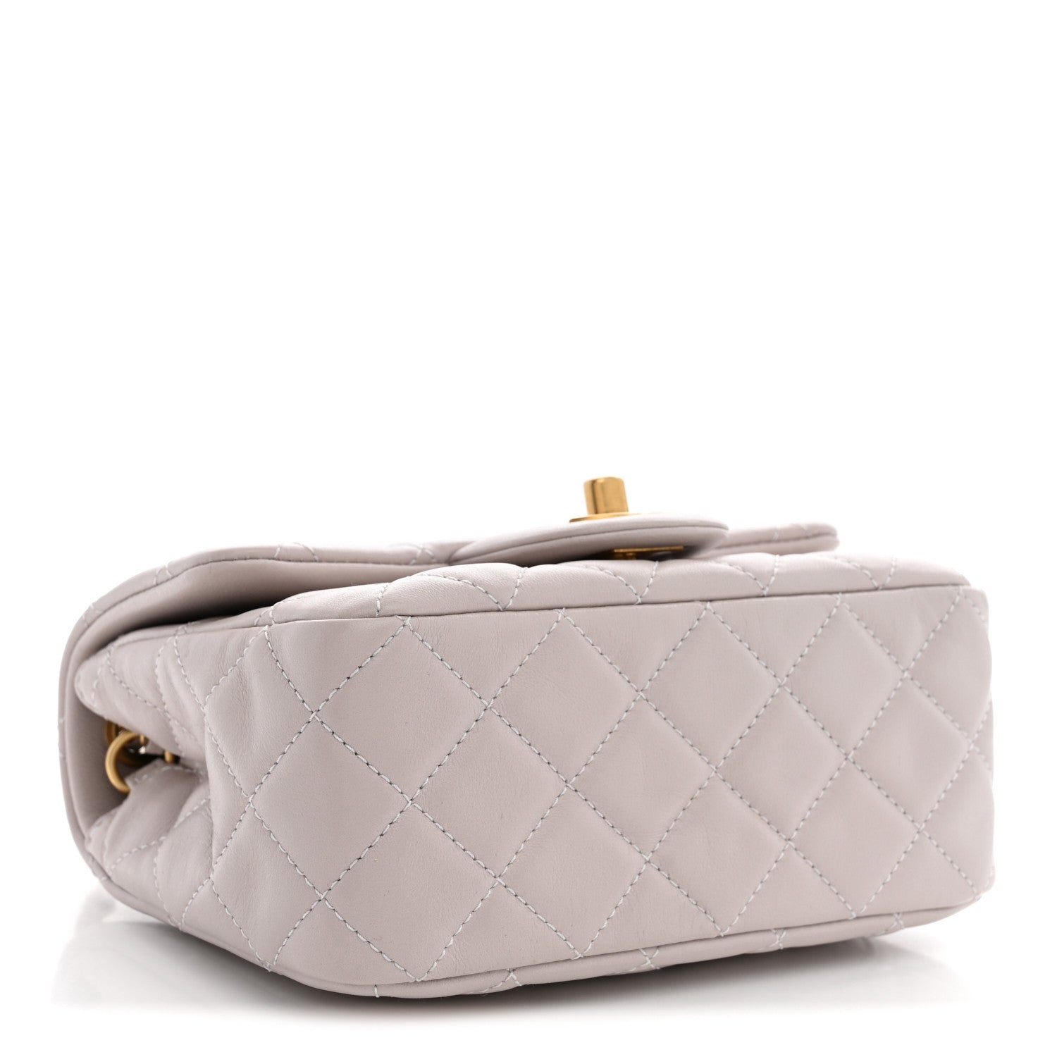 Chanel Lambskin Quilted CC Pearl Crush Mini Flap Light Purple