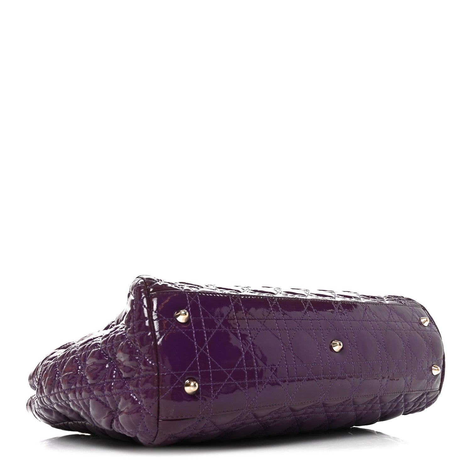Dior Patent Cannage Large Dior Soft Shopping Tote Purple
