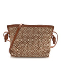 Loewe Jacquard Anagram Calfskin Mini Flamenco Knot Clutch Tan Pecan