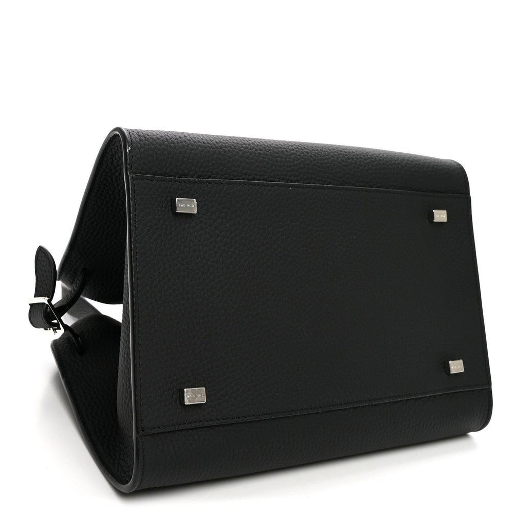 The Row Grained Calfskin Soft Margaux 10 Bag Black