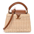 Louis Vuitton Rattan Calfskin Capucines BB Tan