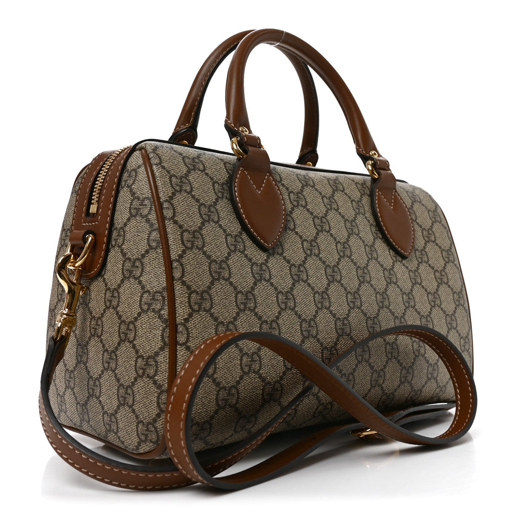 Gucci GG Supreme Monogram Blind for Love Embroidered Small Boston Beige Tuscany