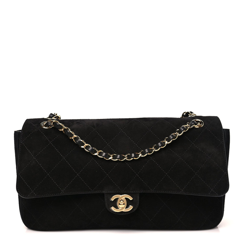 Chanel Suede Calfskin Small Maxi Flap Black