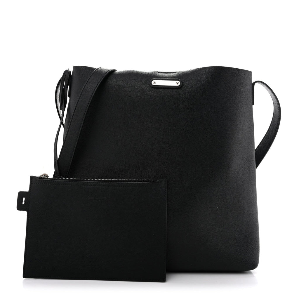 Saint Laurent Calfskin Bold Shopping Tote Black