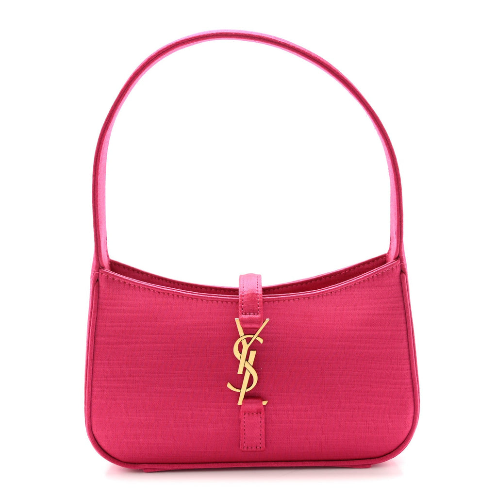 Saint Laurent Satin Le 5 A 7 Mini Hobo Guava Pink