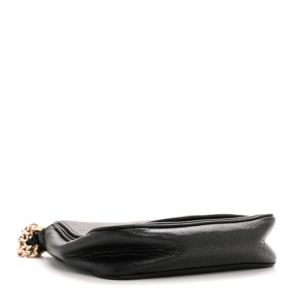 Gucci Pebbled Calfskin Small Soho Flap Crossbody Black