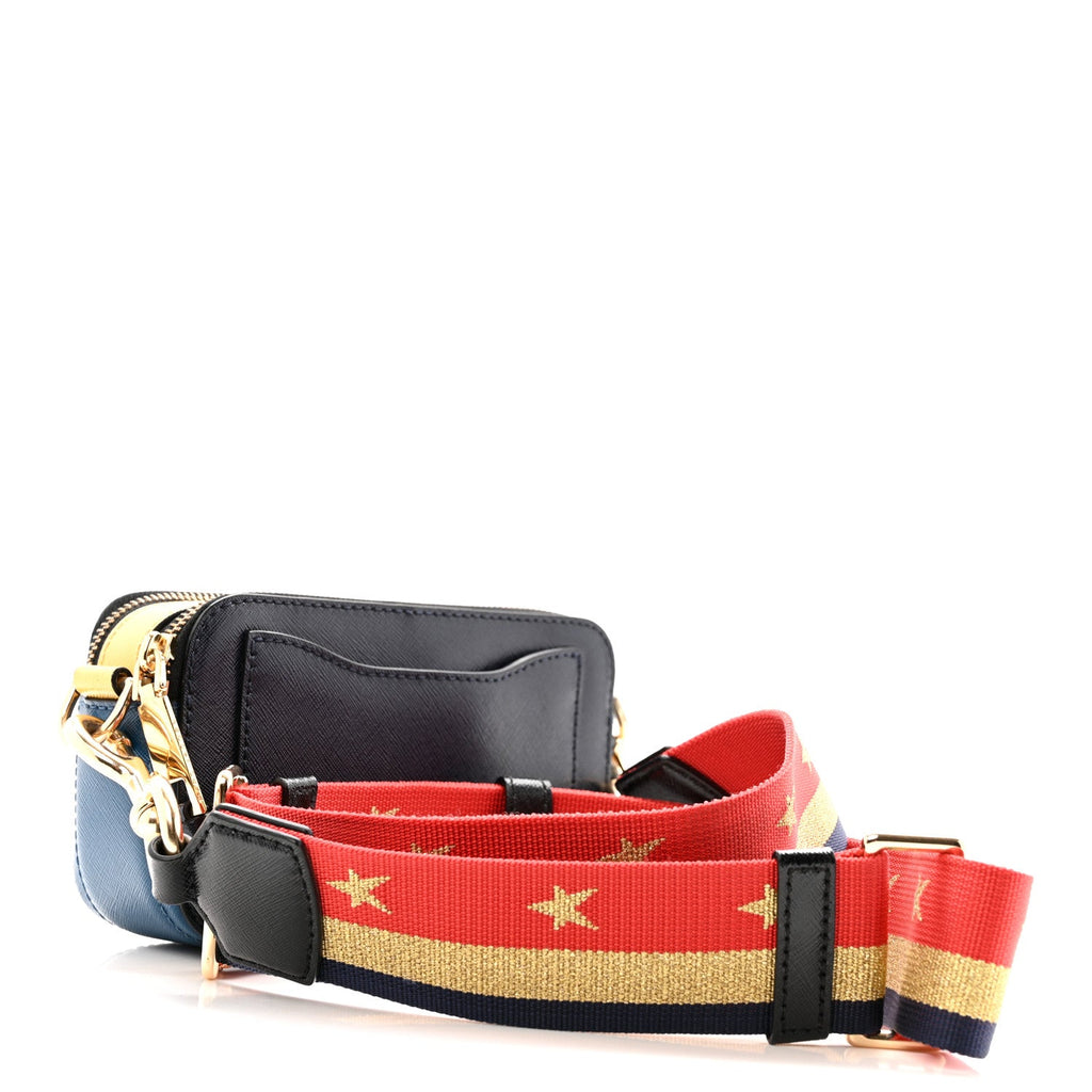 Saffiano Small Snapshot Camera Bag Navy Multicolor