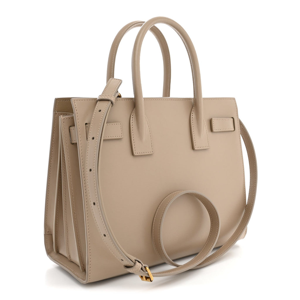 Saint Laurent Calfskin Baby Sac De Jour Dark Beige