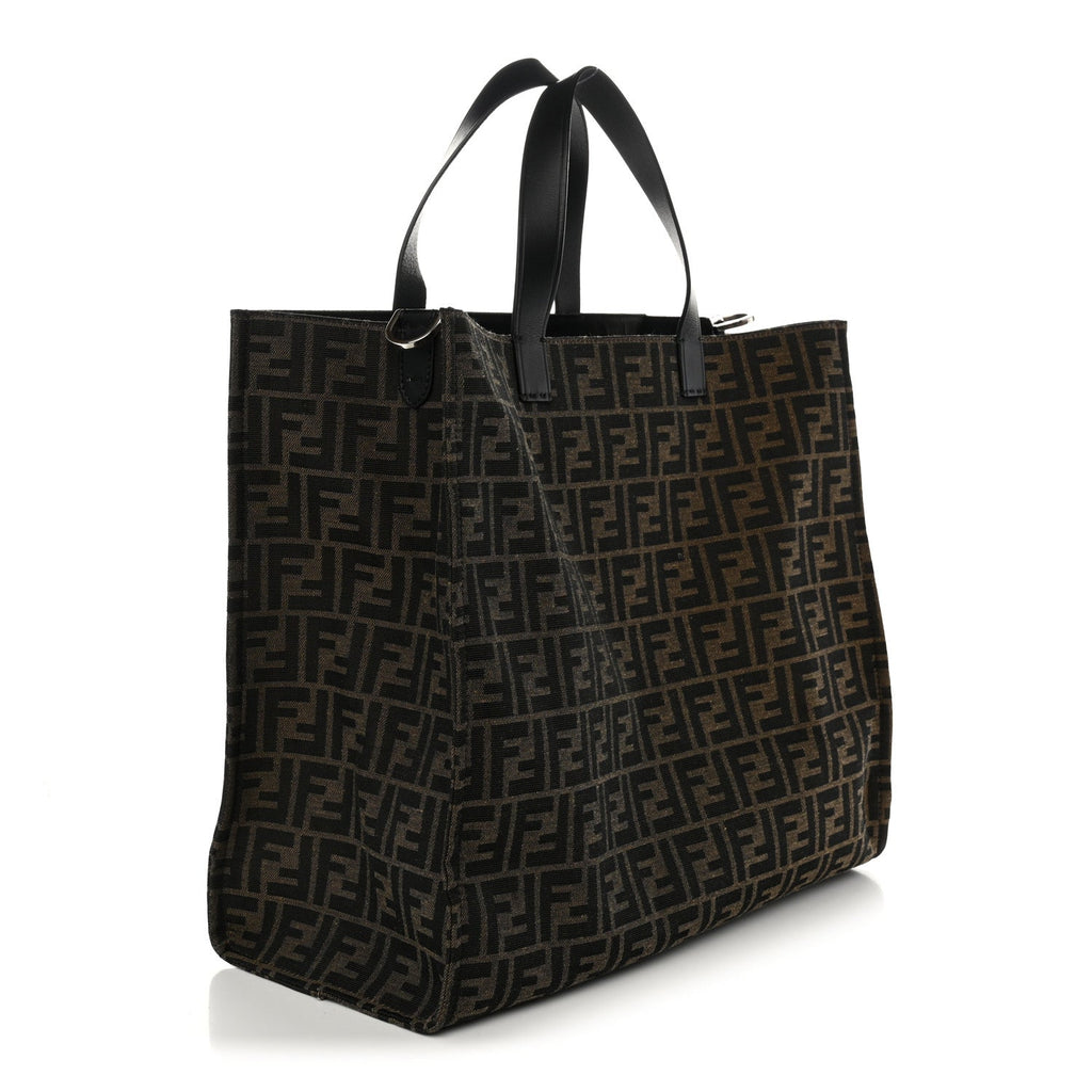 Fendi X FRGMT X POKEMON Fabric Jacquard FF Pokemon Shopping Tote Bag Tobacco Moro Giallo Mimosa