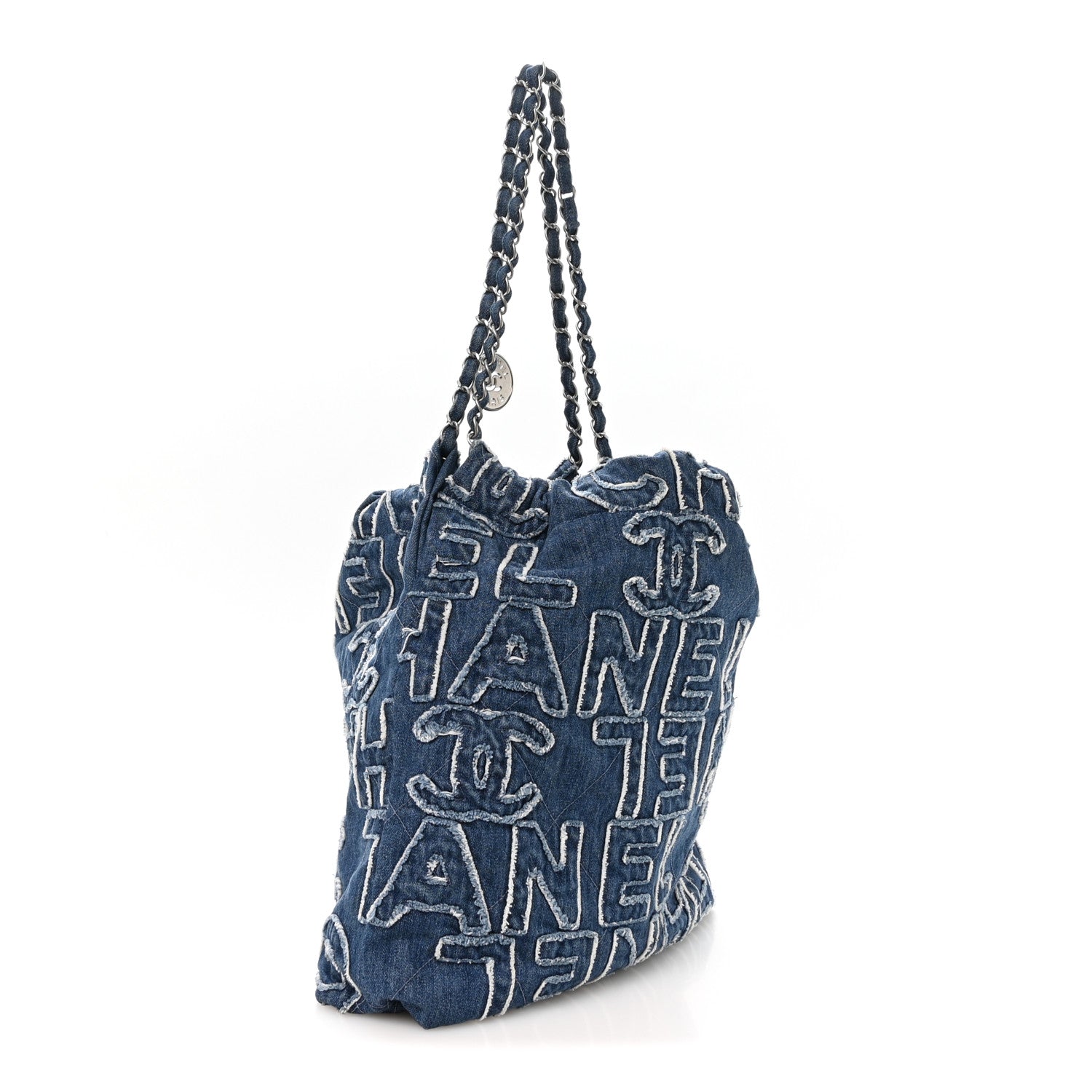 Chanel Denim Patchwork Logo Chanel 22 Blue