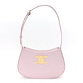Celine Shiny Calfskin Medium Tilly Triomphe Shoulder Bag Bleached Pink