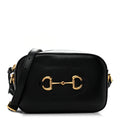 Gucci Calfskin Mini Horsebit 1955 Camera Shoulder Bag Black