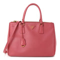 Prada Saffiano Medium Galleria Double Zip Tote Geranio