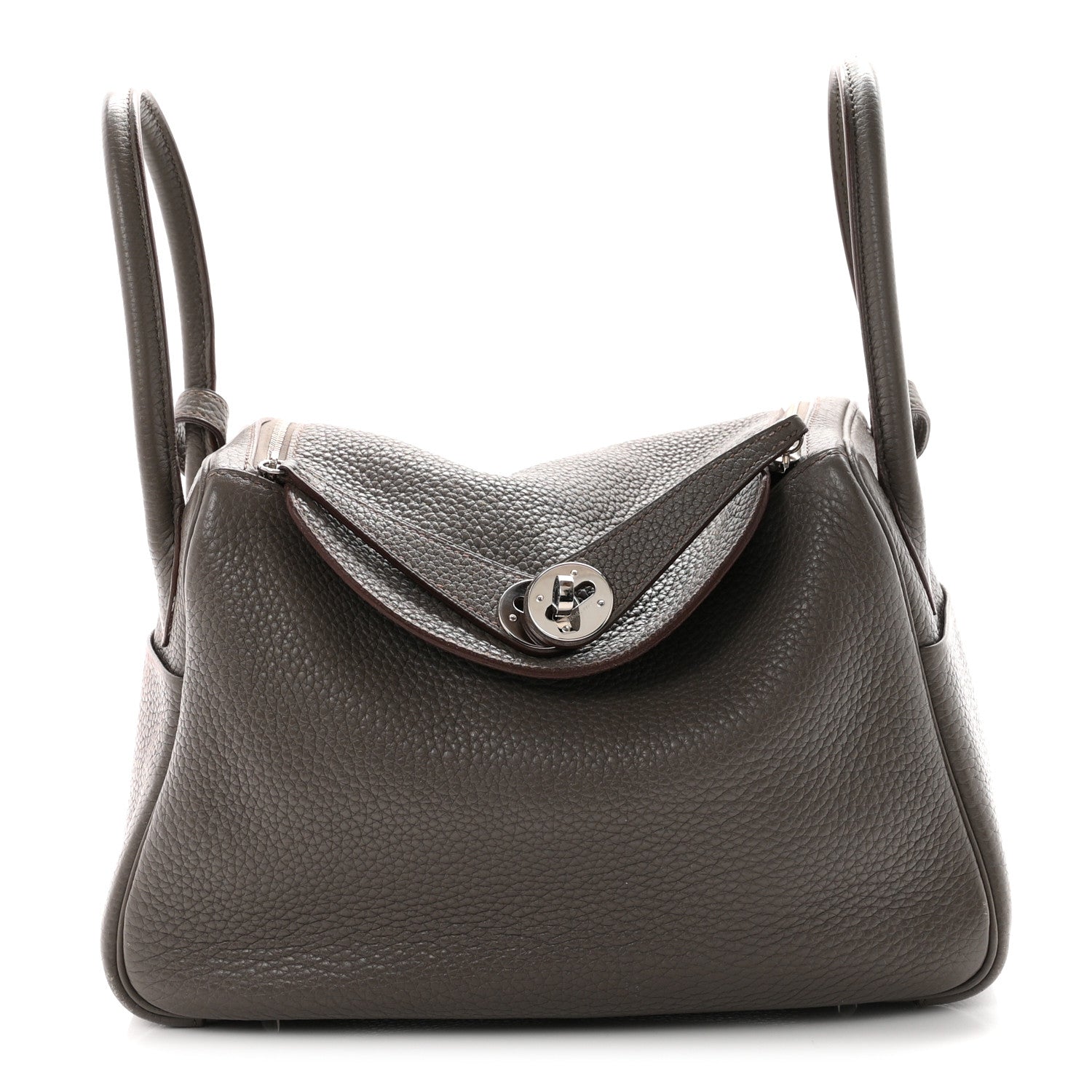 Hermès Taurillon Clemence Lindy 26 Etain