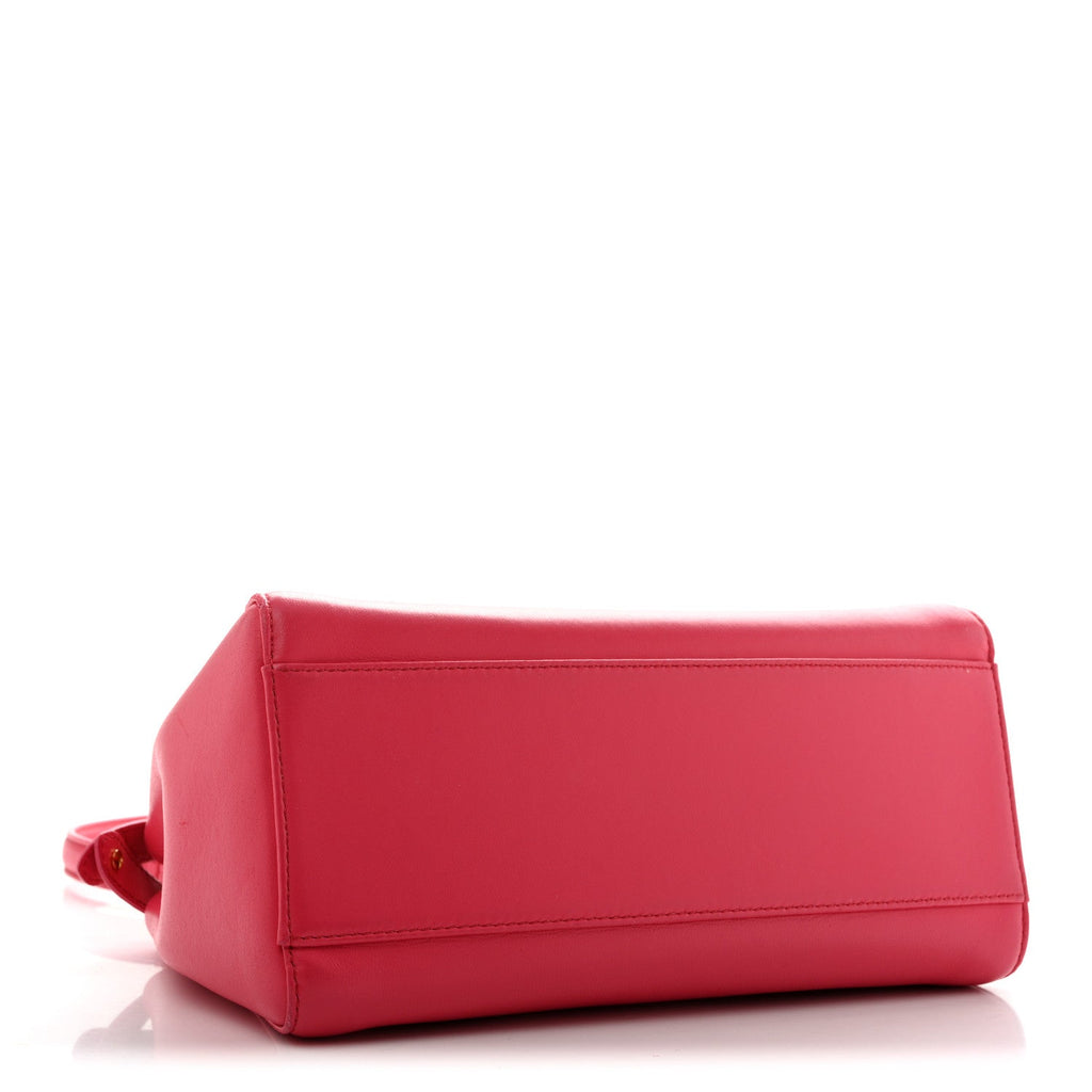 Fendi Nappa Stacked Bar Mini Peekaboo Iconic Satchel Lampone