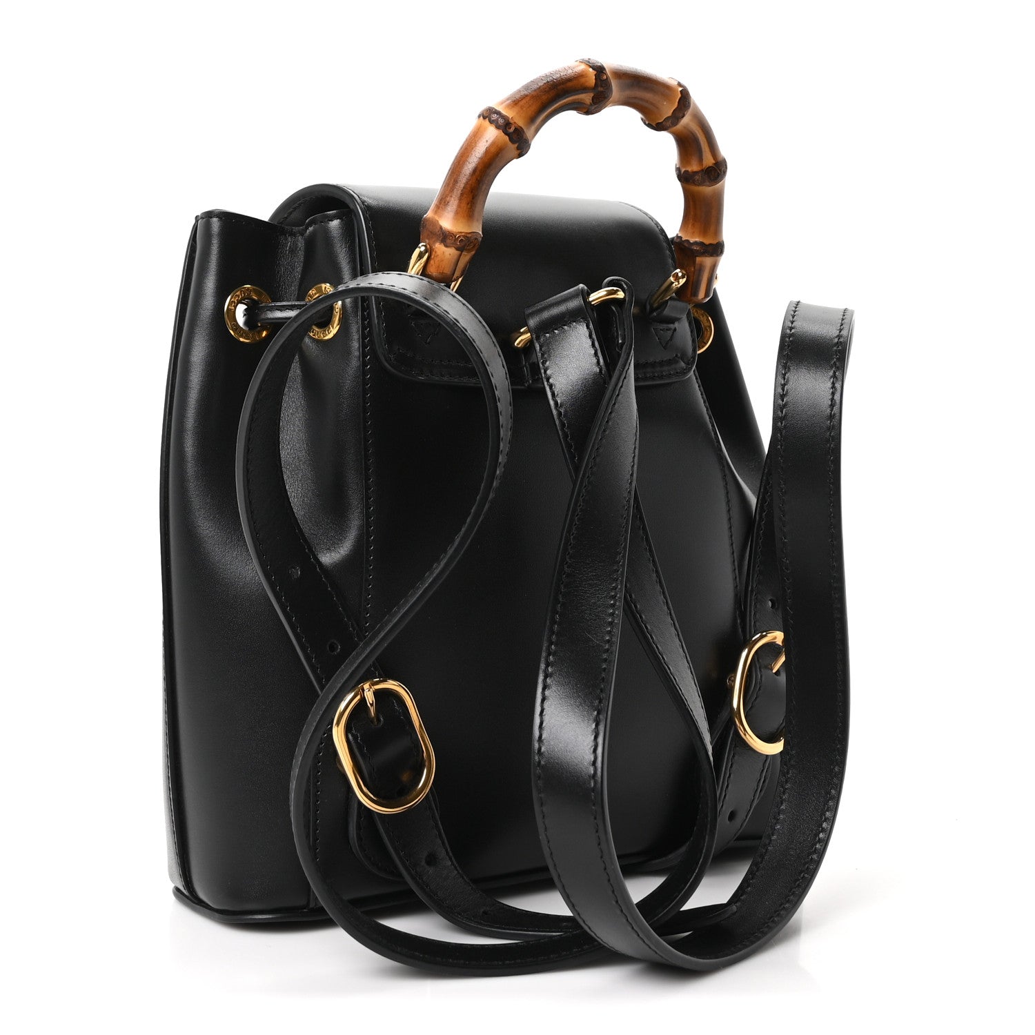 Gucci Calfskin Bamboo Backpack Black