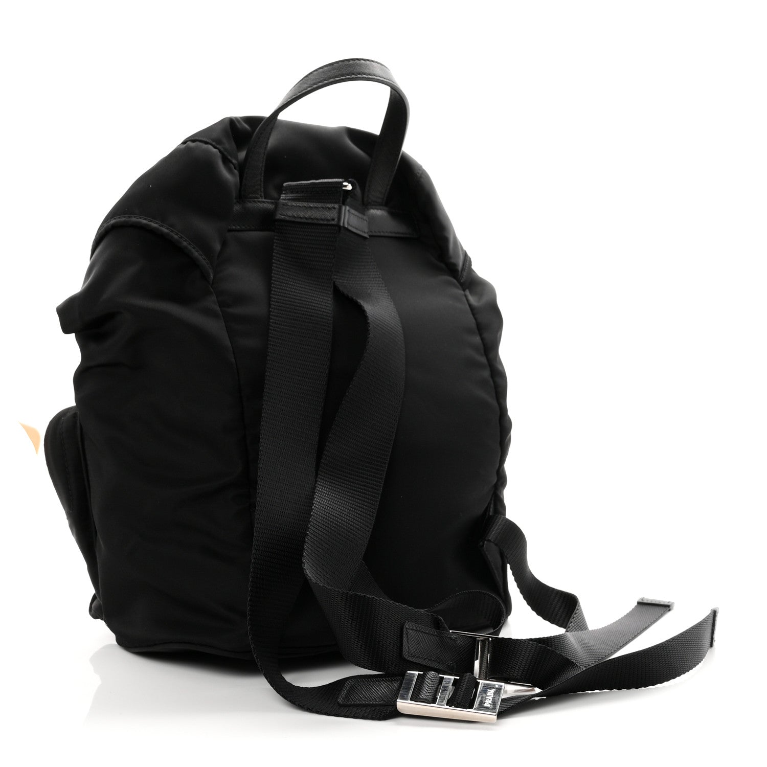 Prada Tessuto Nylon Vela Small Double Buckle Backpack Black
