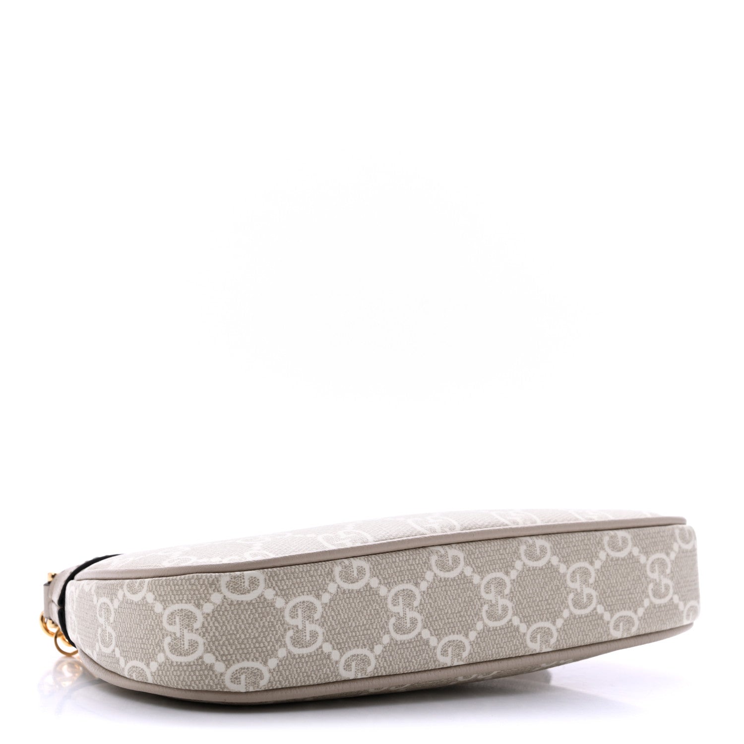 Gucci GG Supreme Monogram Textured Dollar Calfskin Web Mini Ophidia GG Handbag Beige Mystic White Oatmeal