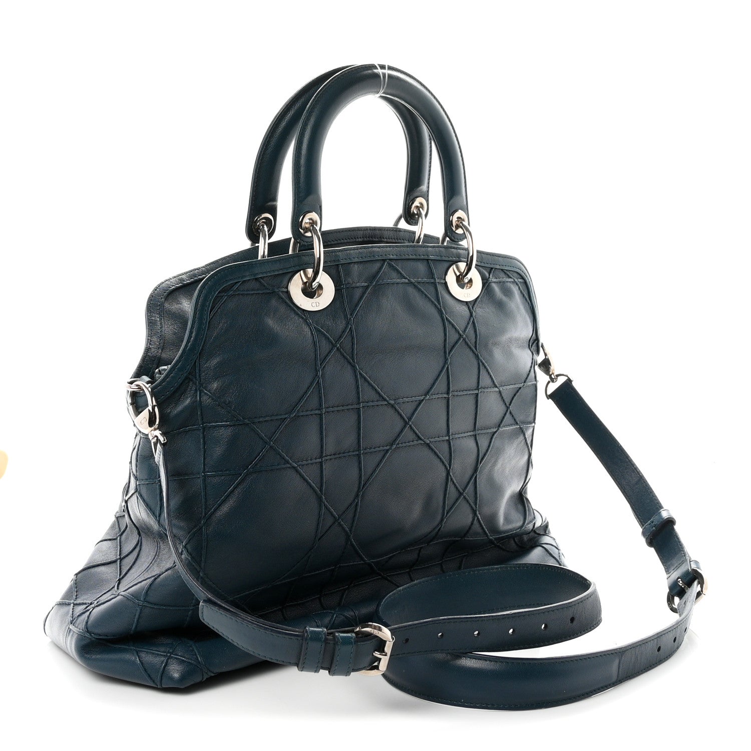 Dior Lambskin Cannage Granville Polochon Blue