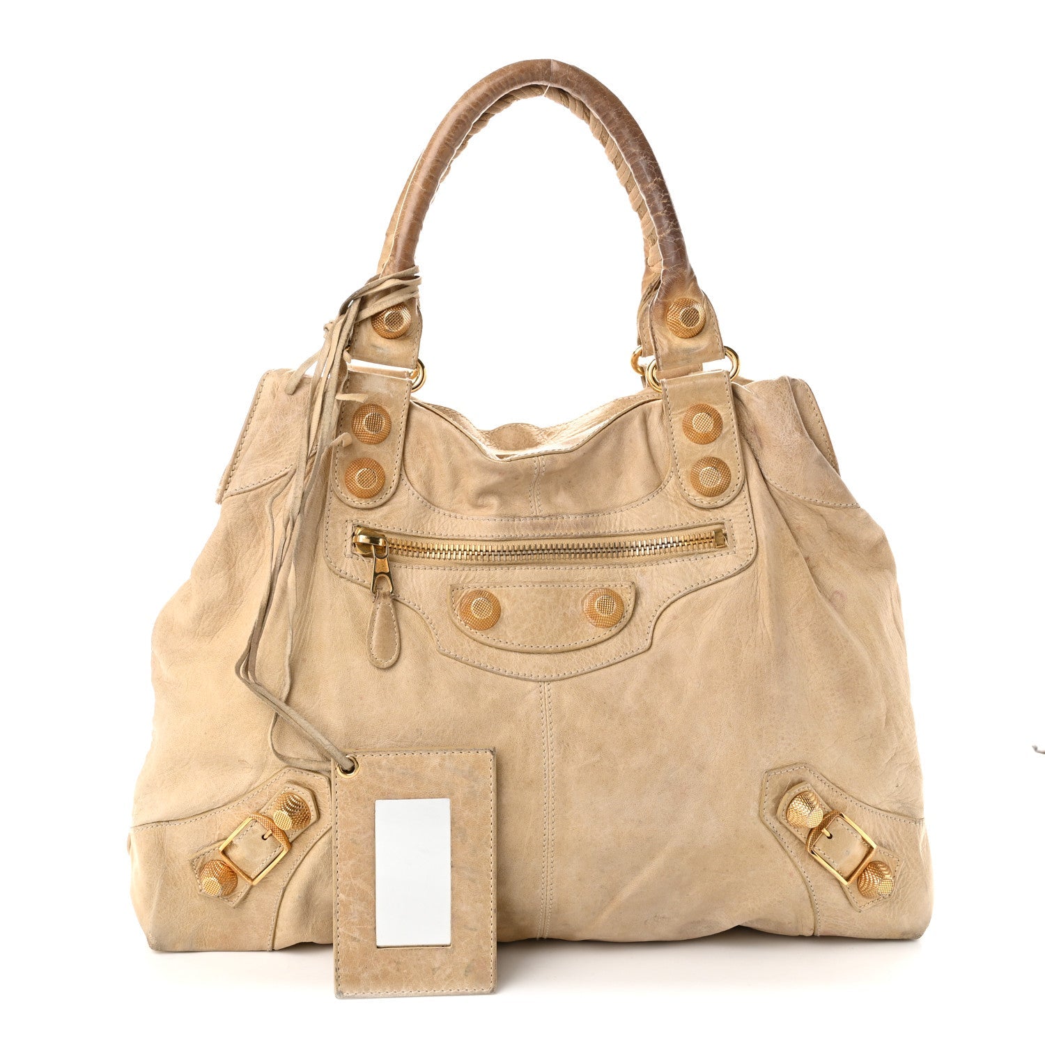Balenciaga Agneau Giant 21 Gold Hardware Brief Praline