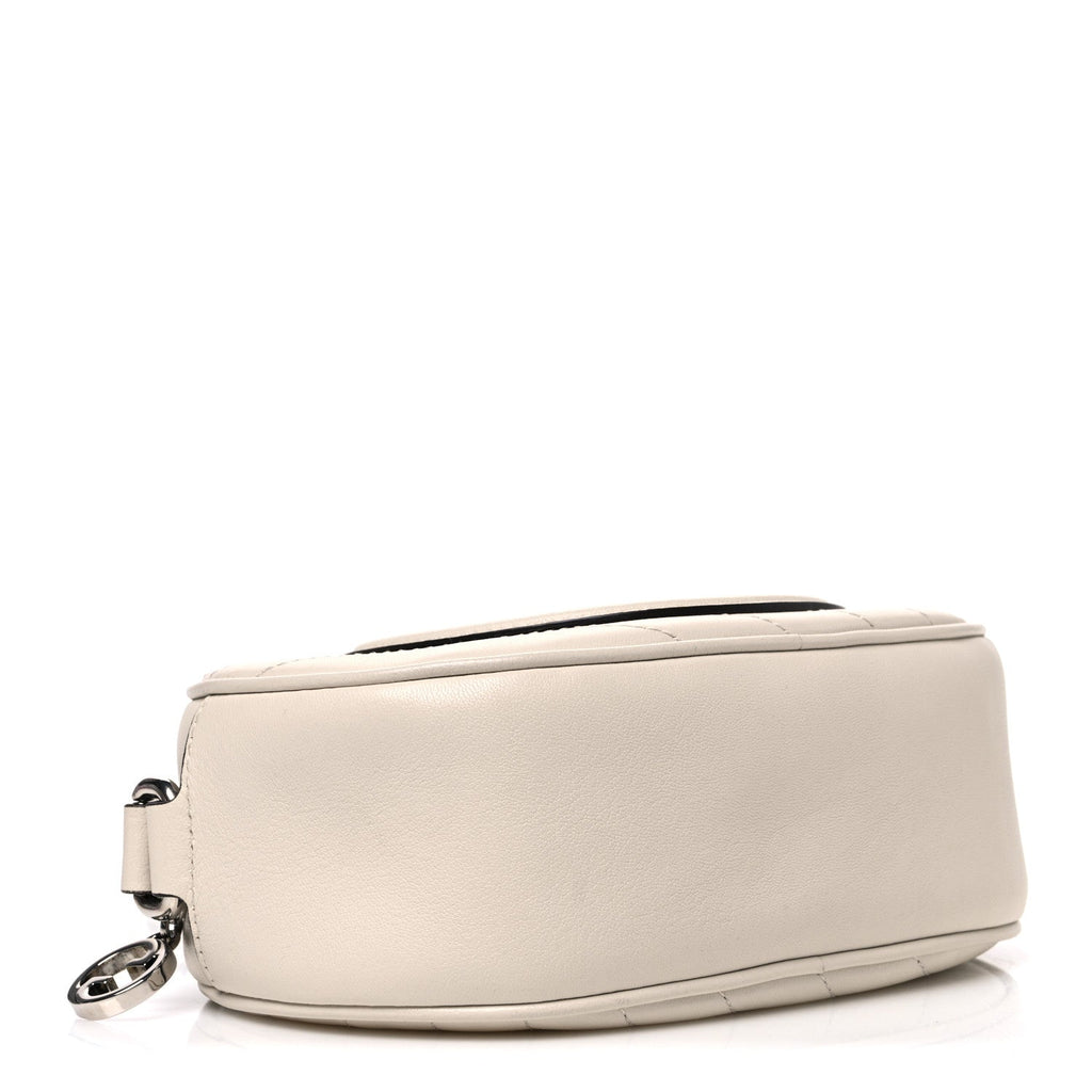 Gucci Sakai Be Green Calfskin Diagonal Stitched Mini Blondie Shoulder Bag Mystic White