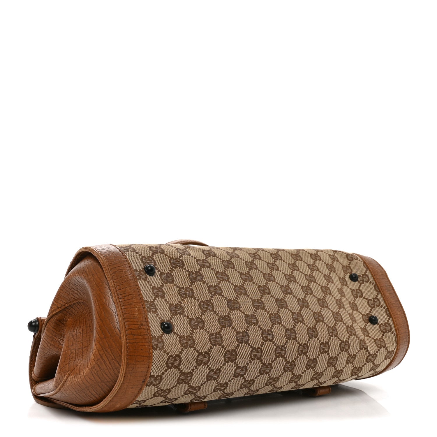 Gucci Monogram Bamboo Bullet Handbag Brown