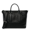 Bottega Veneta Calfskin Intrecciato Zipped Tote Black