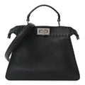 Fendi Cuoio Romano Selleria Chamois Small Peekaboo I SEE U Satchel Black Camel Sunflower