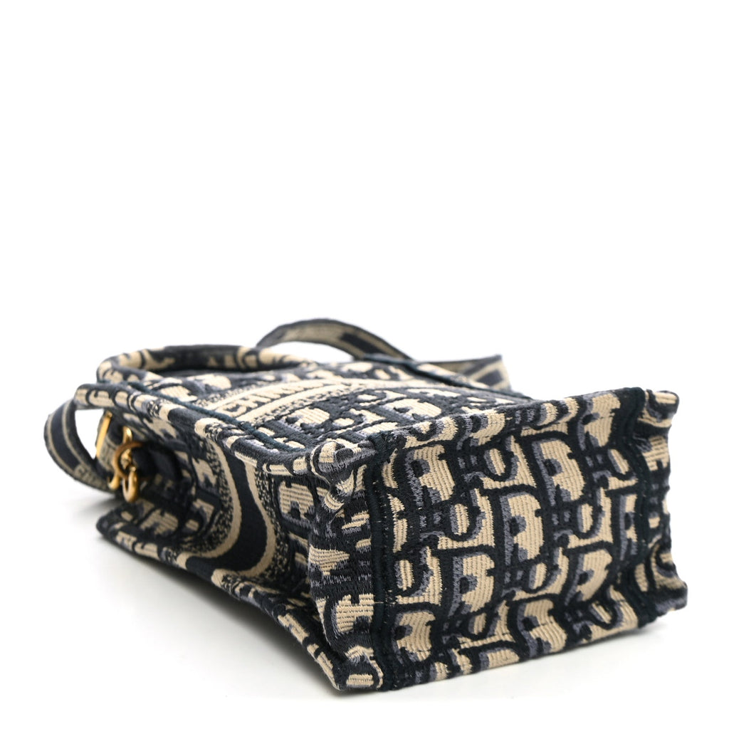 Dior Oblique Mini Book Tote Phone Bag Blue