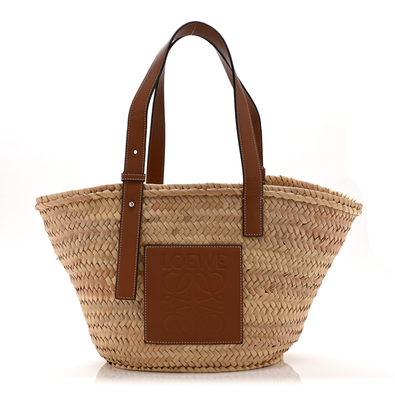 Loewe Raffia Basket Tote Bag Natural Tan