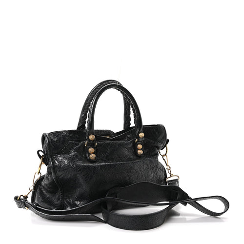 Balenciaga Agneau Giant 12 Gold Hardware S City Black
