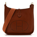 Hermès Taurillon Clemence Evelyne GM Noisette